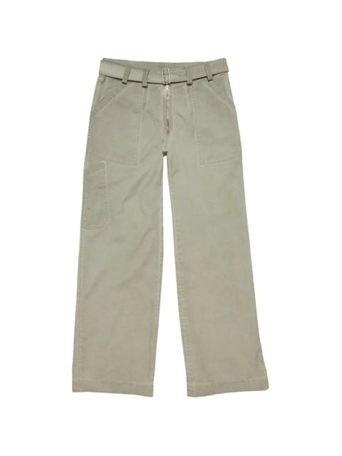 Acne Studios belted wide-leg trousers - Green - zdjęcie produktu nr 1