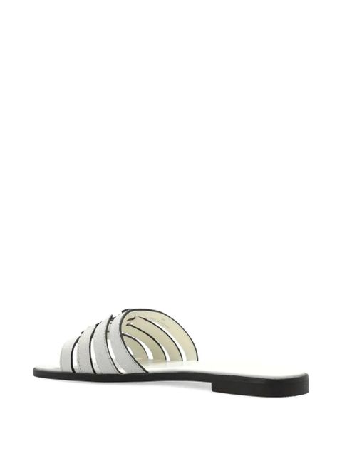 Tory Burch leather flat sandals - White