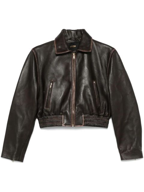 Maje leather jacket - Brown - zdjęcie produktu nr 1