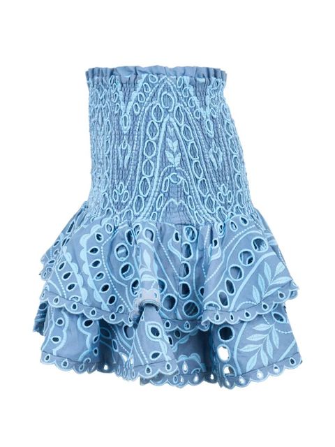 Charo Ruiz Ibiza Nerissa ruffled eyelet mini skirt - Blue
