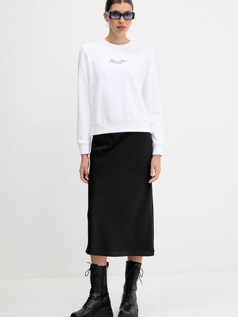 Guess Jeans bluza bawełniana damska kolor biały z aplikacją W5YQ28 KCPR1