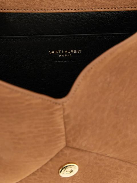 Saint Laurent Cassandre logo-plaque clutch bag - Neutrals