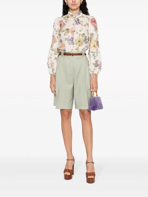 ZIMMERMANN Luminosity floral-print puff-sleeve blouse - Neutrals