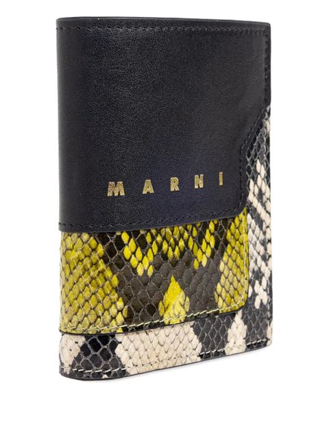 Marni leather snakeskin wallet - Black