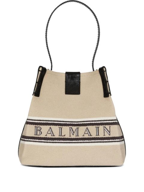 Balmain Release striped-detail bucket bag - Neutrals - zdjęcie produktu nr 1