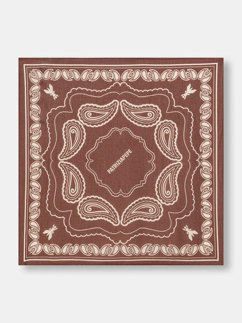 Patrizia Pepe apaszka z dodatkiem jedwabiu damska kolor brązowy wzorzysta 8F0112 A706 - zdjęcie produktu nr 1