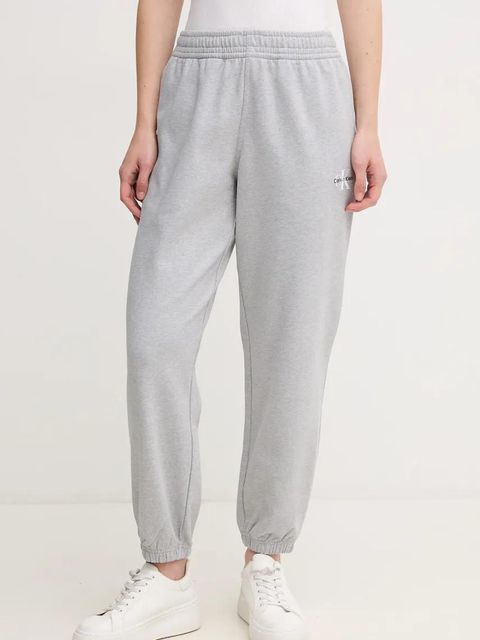 Calvin Klein Jeans spodnie dresowe damskie kolor szary gładkie LV047B235G - zdjęcie produktu nr 1