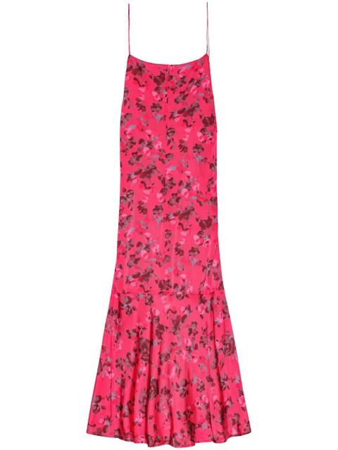 GANNI floral-print satin slip dress - Pink - zdjęcie produktu nr 1