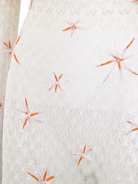 Missoni embroidered mesh long-sleeved dress - White