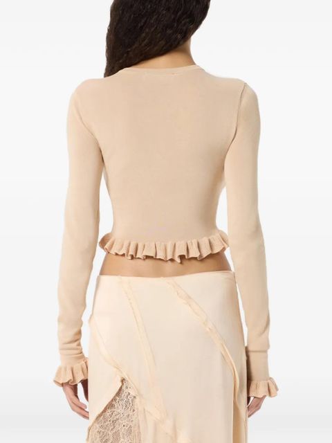 Blumarine ruffled cardigan - Neutrals