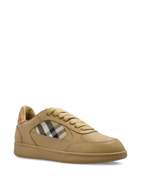 Burberry Terrace check-panel leather sneakers - Neutrals