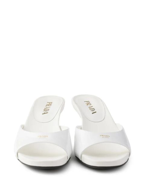 Prada leather kitten-heel sandals - White