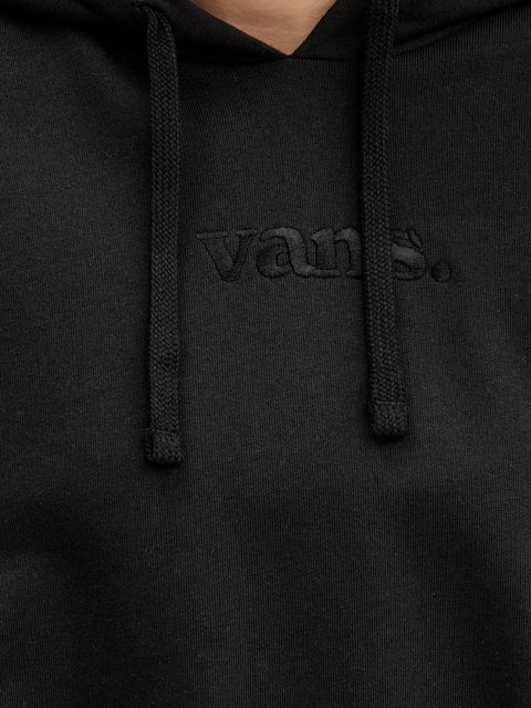 Vans bluza bawełniana damska kolor czarny z kapturem gładka VN000RAHBLK1