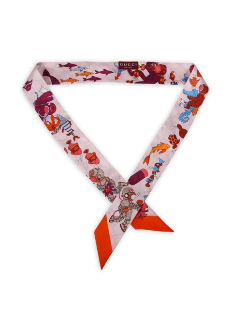 Gucci cartoon-print scarf - Pink - zdjęcie produktu nr 2