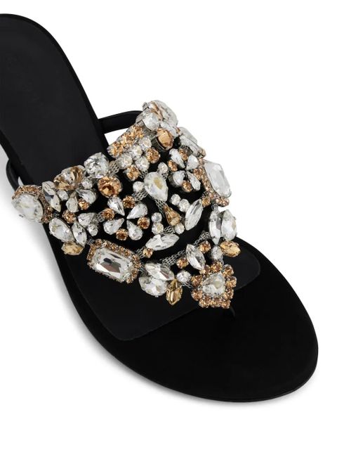 Rabanne crystal-embellished sandals - Black