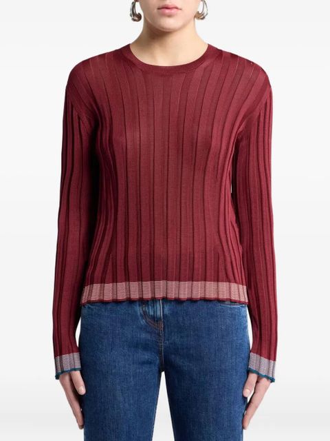 ETRO ribbed long-sleeved sweatshirt - Red