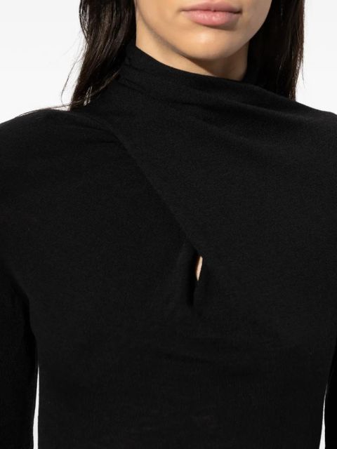 The Attico twist-design turtleneck top - Black
