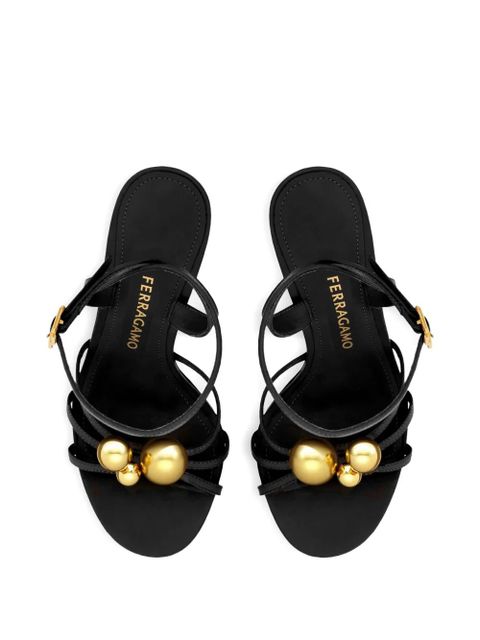 Ferragamo ball-embellished strappy sandals - Black