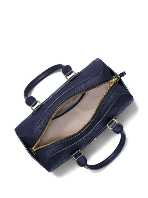 Michael Kors monogram-patterned pebbled-leather tote bag - Blue