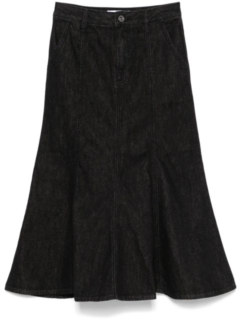 Self-Portrait flared midi skirt - Black