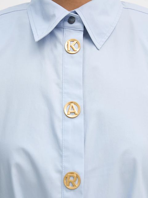 Karl Lagerfeld sukienka bawełniana kolor niebieski midi oversize B1W13026