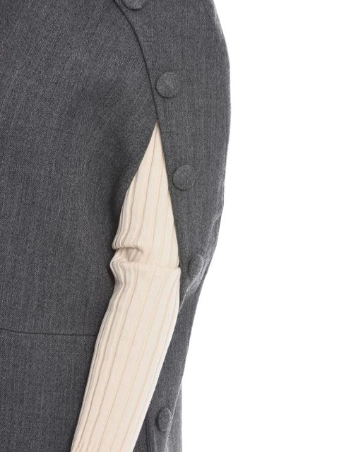 Jil Sander button-detailing cape jacket - Grey