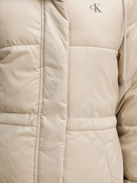 Calvin Klein Jeans kurtka kolor beżowy zimowa LV047D506G