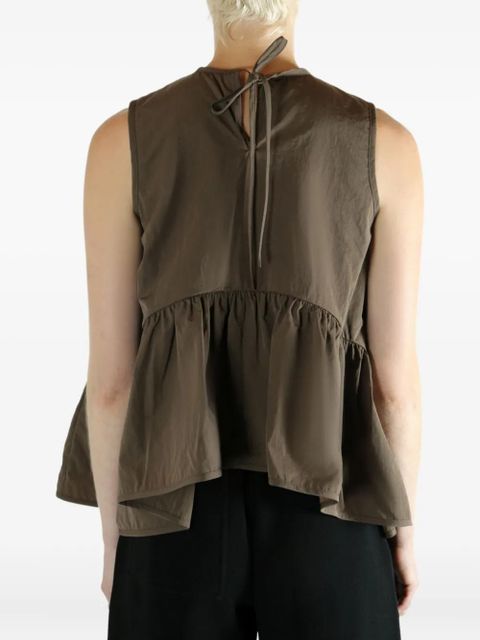 Cecilie Bahnsen ruffled sleeveless top - Brown