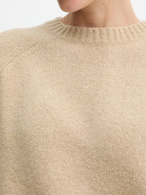 BOSS sweter z domieszką wełny damski kolor beżowy 50478315