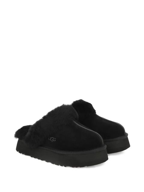 UGG Disquette faux-fur trimmed slippers - Black - zdjęcie produktu nr 2