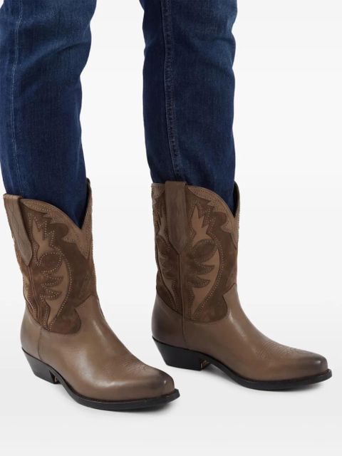 Golden Goose suede-appliqué boots - Neutrals