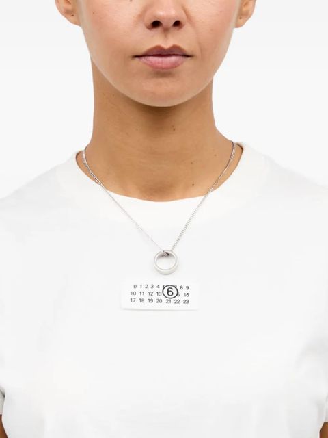 MM6 Maison Margiela logo ring pendant necklace - Silver - zdjęcie produktu nr 2