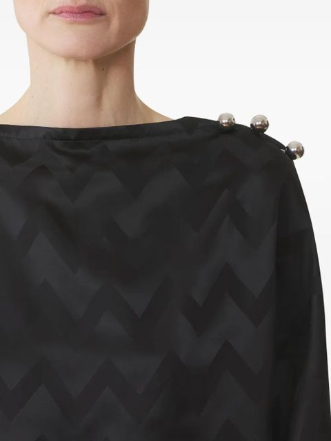 Lanvin chevron-pattern button-detail blouse - Black