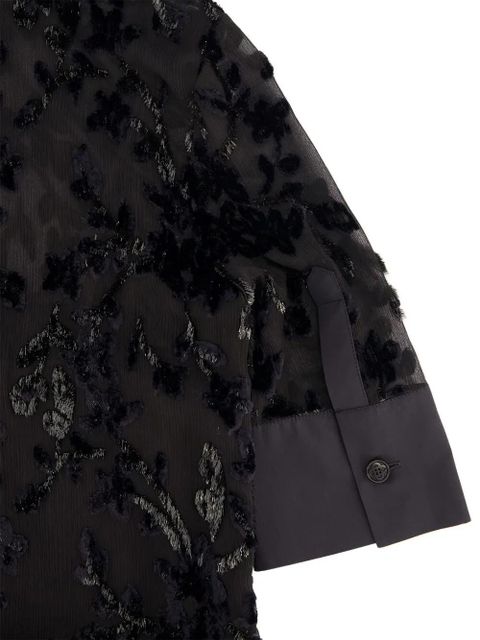 Casablanca floral-embroidered short-sleeve maxi dress - Black - zdjęcie produktu nr 2