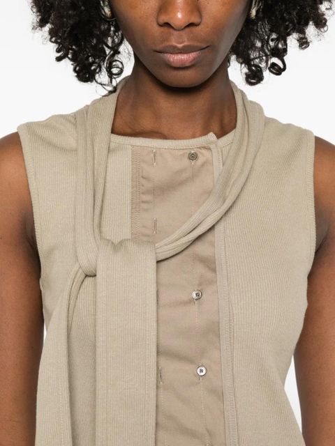LEMAIRE asymmetrical tie top - Neutrals