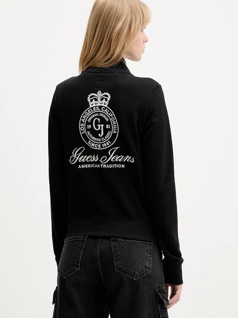 Guess Jeans bluza bawełniana damska kolor czarny z aplikacją W5YQ17 K68I4 - zdjęcie produktu nr 2