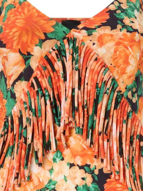 PINKO floral-pattern fringed camisole - Orange - zdjęcie produktu nr 1