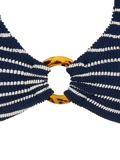 Hunza G Nadine striped seersucker bikini - Blue
