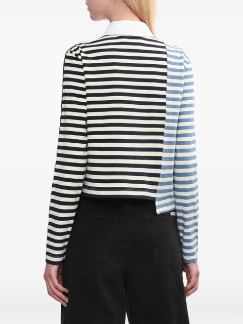 3.1 Phillip Lim striped panelled polo top - Black