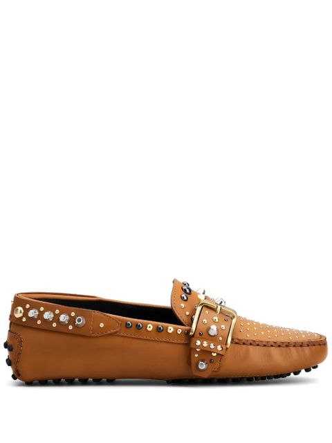 Tod's Gommino studded-buckle loafers - Brown - zdjęcie produktu nr 1