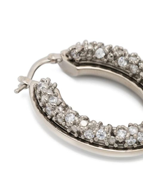 Jil Sander crystal-embellished hoop earrings - Grey