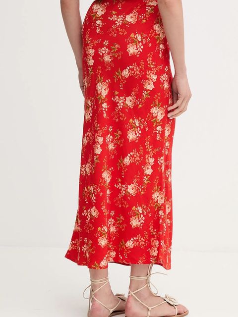 Never Fully Dressed spódnica kolor czerwony maxi prosta NFDSK738