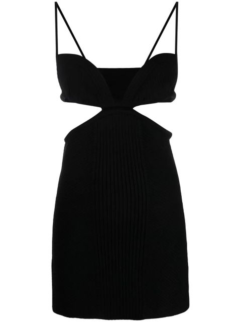 Off-White cut-out ribbed-knit minidress - Black - zdjęcie produktu nr 1