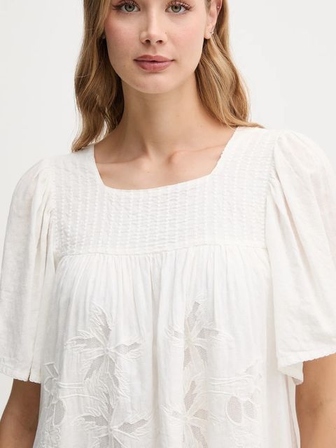 Hoss Intropia sukienka kolor beżowy mini rozkloszowana 8229136