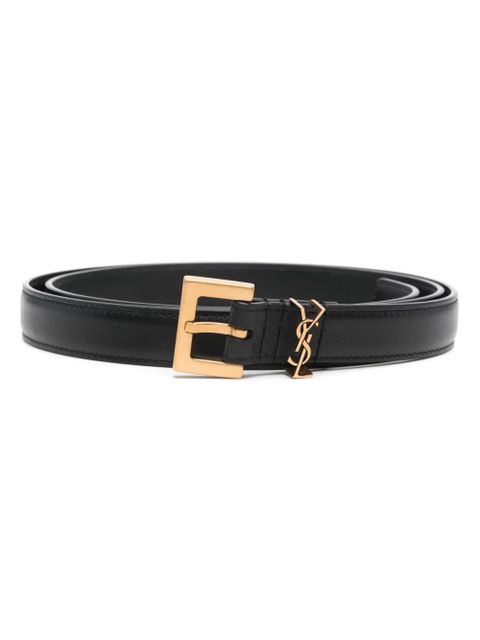 Saint Laurent Cassandre leather belt - Black - zdjęcie produktu nr 1