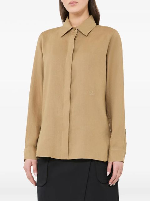Max Mara collared linen shirt - Neutrals - zdjęcie produktu nr 2