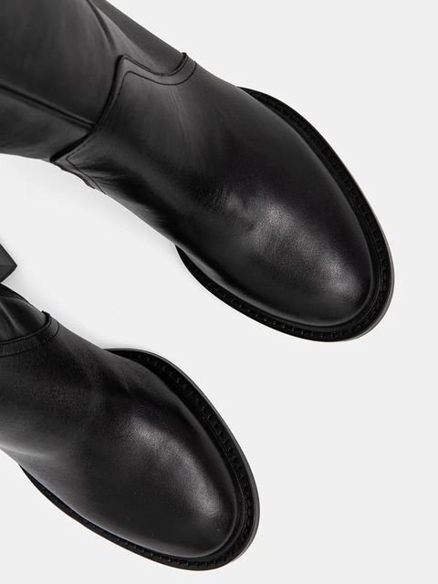 Answear.LAB kozaki skórzane damskie kolor czarny na słupku