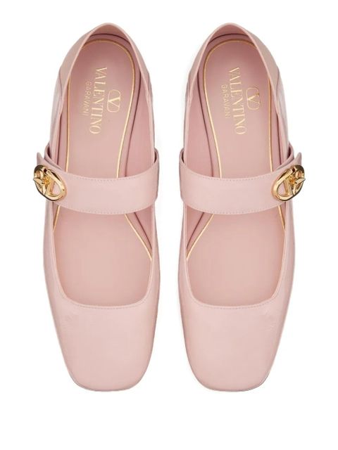 Valentino Garavani VLogo Locker Mary-Jane ballerina shoes - Pink