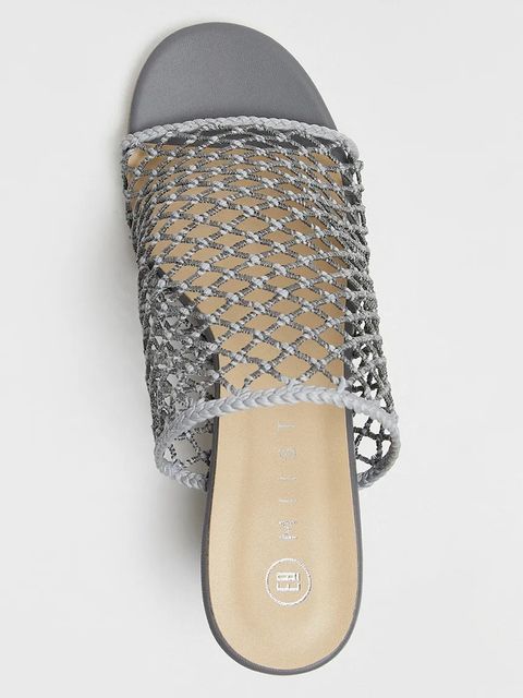 Miista klapki Marilia damskie kolor srebrny na słupku E8_3846