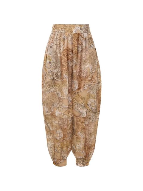 ZIMMERMANN leopard silk trousers - Neutrals - zdjęcie produktu nr 1